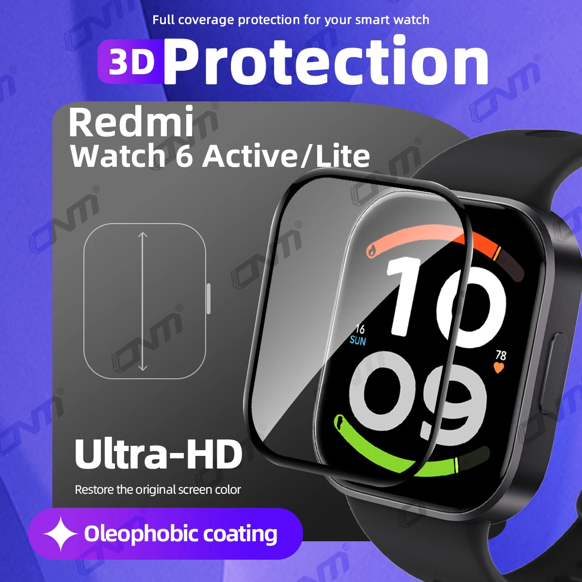 Displayschutzfolie für Xiaomi Redmi Watch 6 Active / Lite HD Kratzfeste Vollflächige Schutzfolie Zubehör (Kein Glas) – Detail 1
