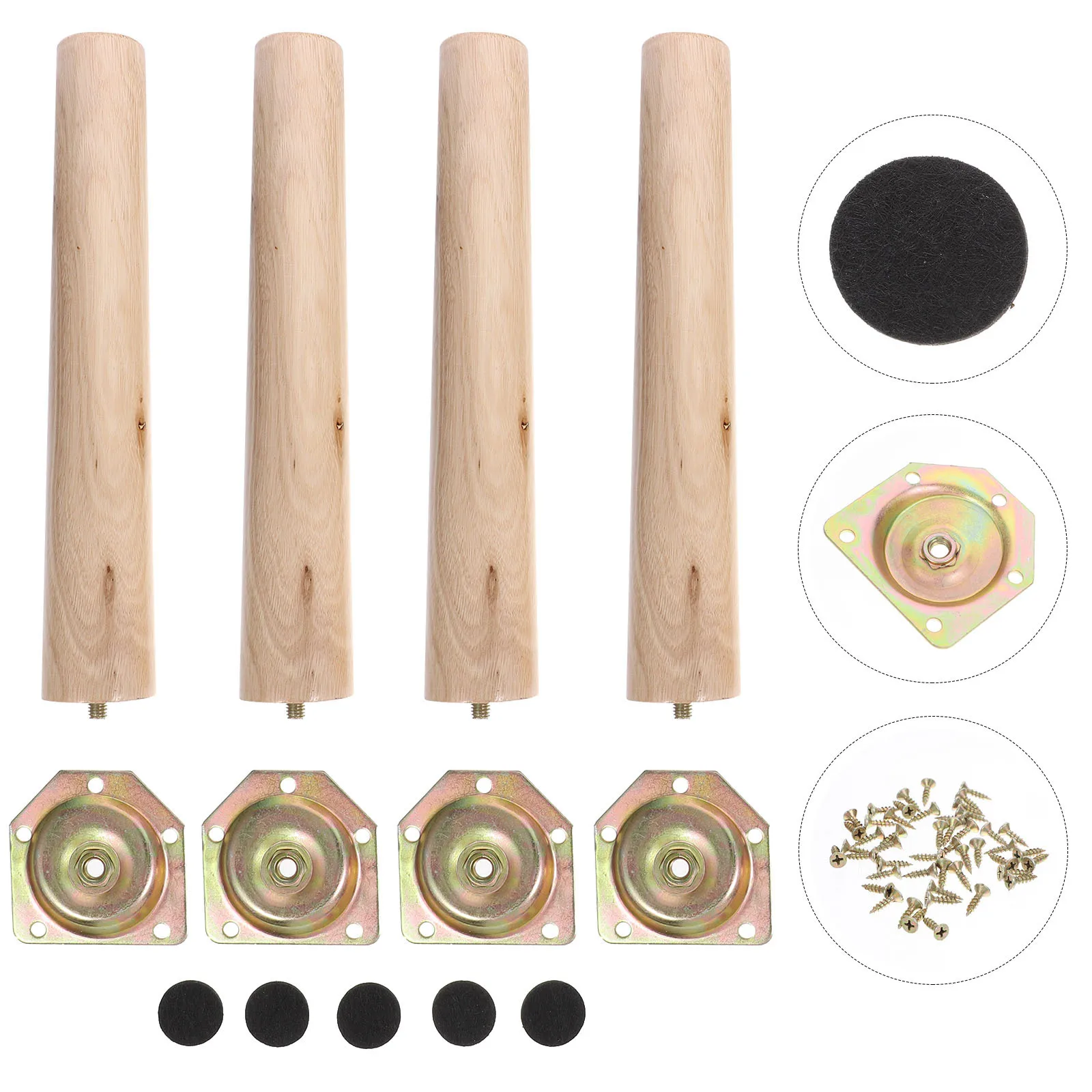 

4Sets Wood Furniture Legs High Durability Furniture Feet Replacement for Sofa Bed Table Bench Cabinet Wood Couch Legs Table Leg