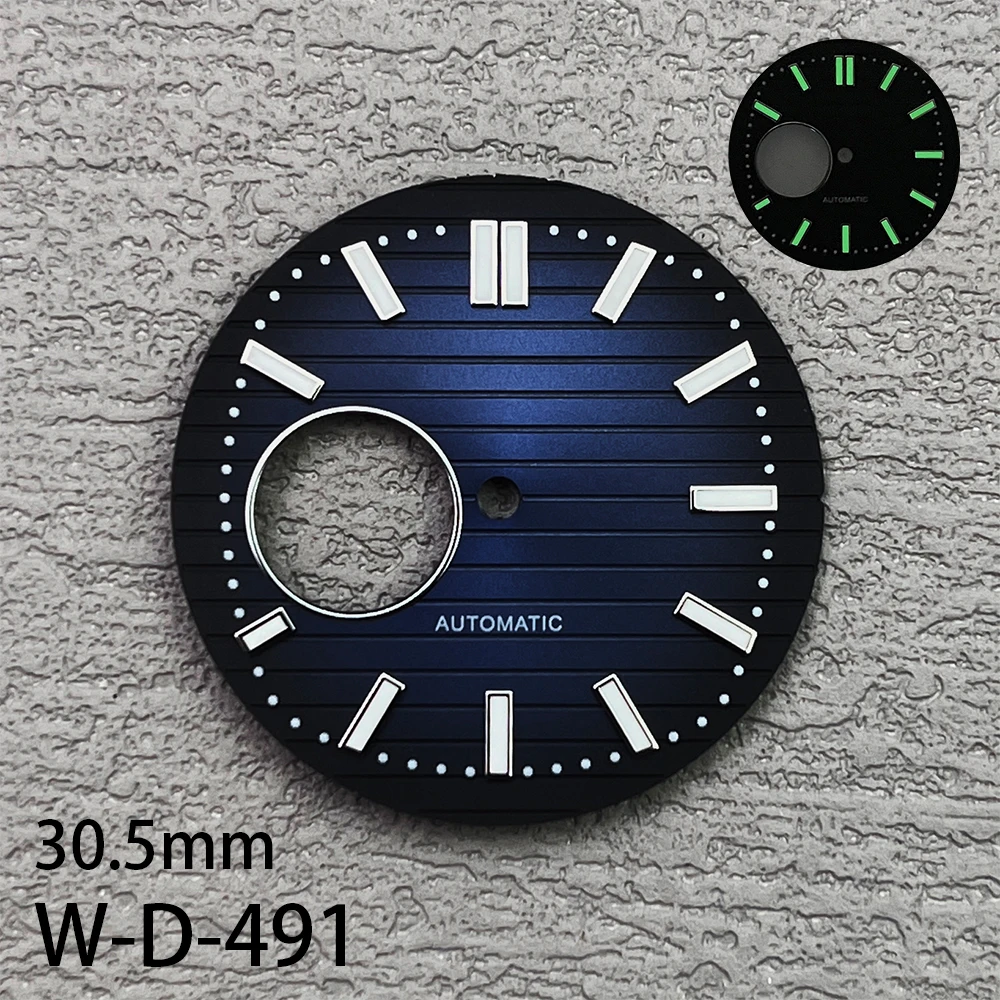 30.5mm S Logo Hollow Out Dial Fit NH38 Japanese Movement Green Luminous  Stripe High-Quality Dial Watch Modification Accessories