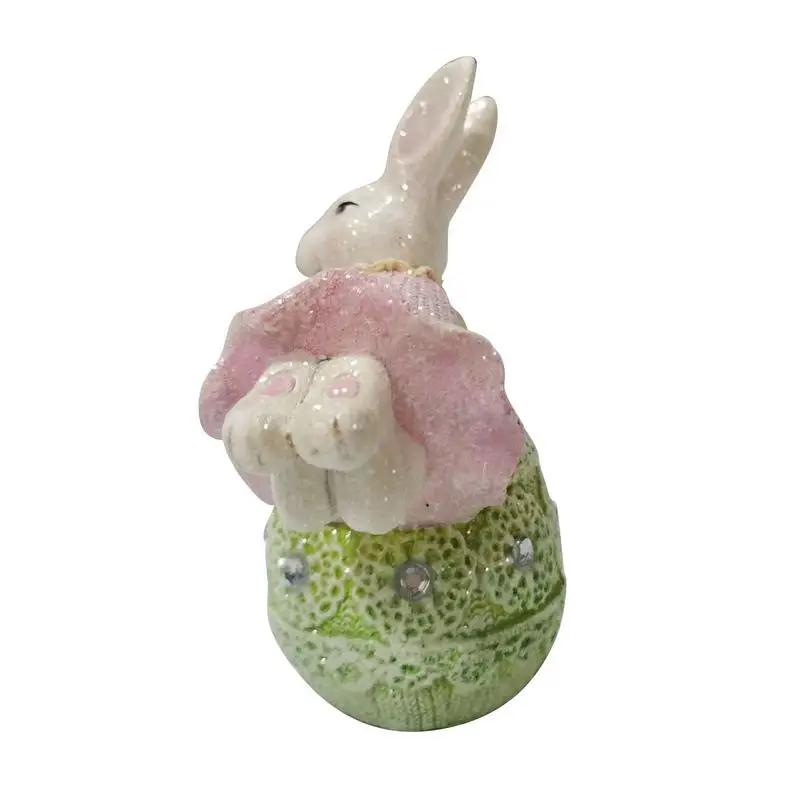 

Happy Spring Easter Bunny Egg Cute Resin Craft Desk Ornaments Living Room Home Decoration Gifts Easter Figurines