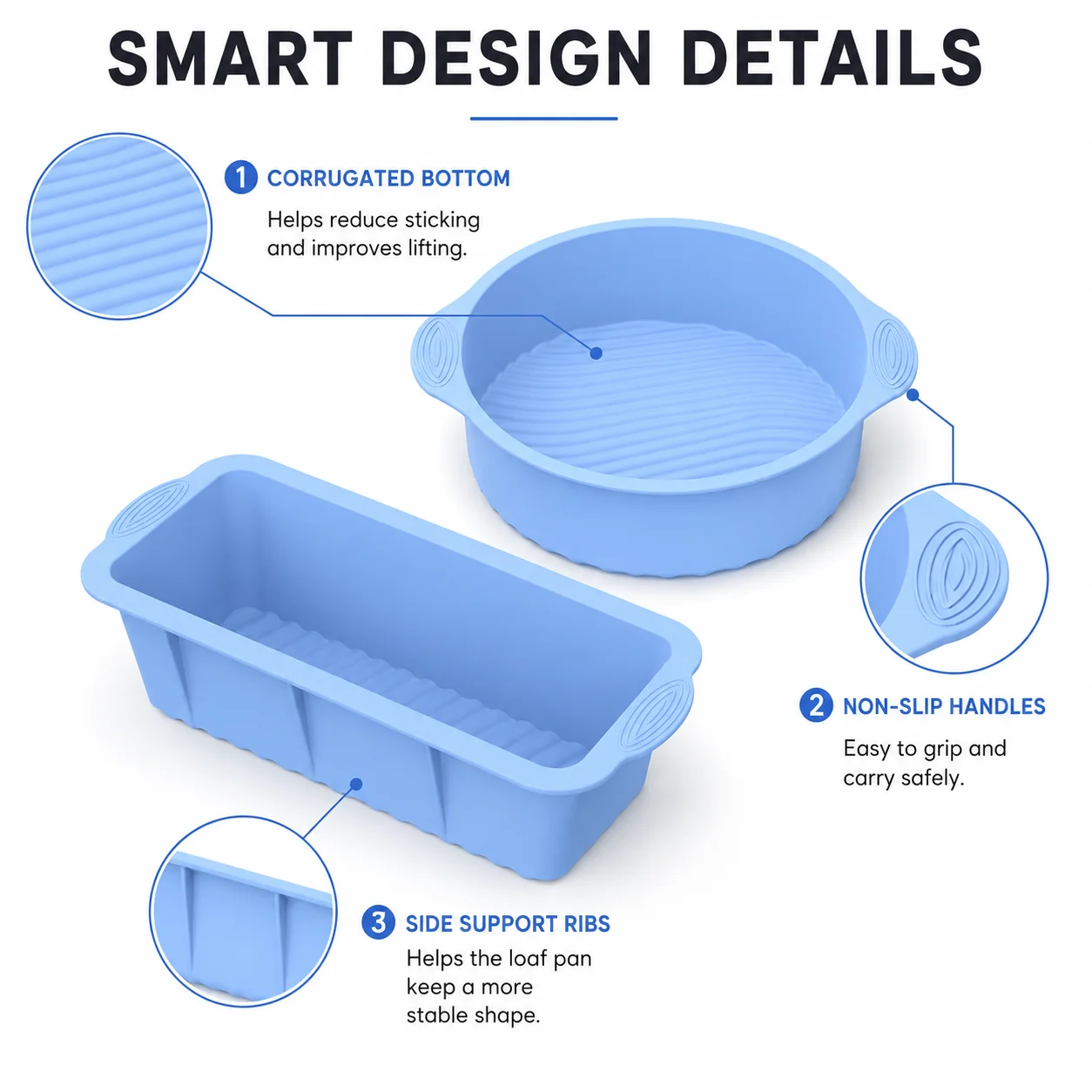 2 Pack Silicone Cake Pan And L - огляд і ціна Commercial Kitchen Pans