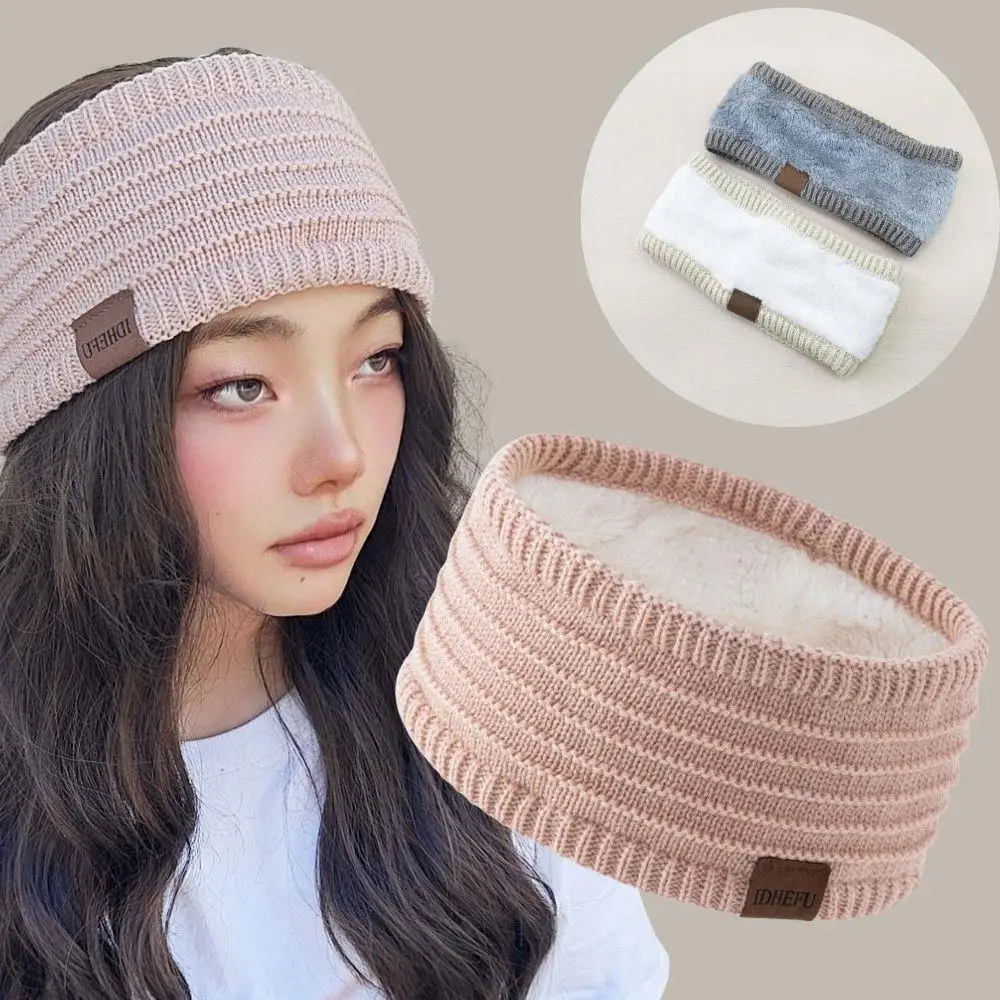 

Зимняя вязаная теплая повязка на голову, утолщенная вязаная крючком вязаная повязка на голову ручной работы для защиты ушей, уличная морозостойкая ветрозащитная повязка для волос