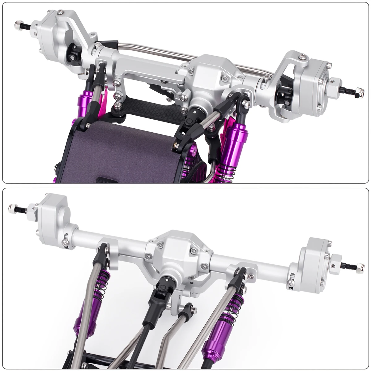 Aluminum Front Rear Portal Axle Complete Set for 1/10 RC Crawler Car UTB Capra LCG Chassis Comp Builds Rigs Upgrade part 6