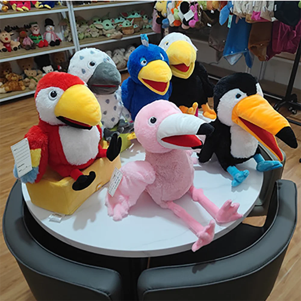 Tucano fantoche de mão unissex novo estilo 5 designs de pássaros brinquedos de pelúcia desempenho bonito adereços de controle manual