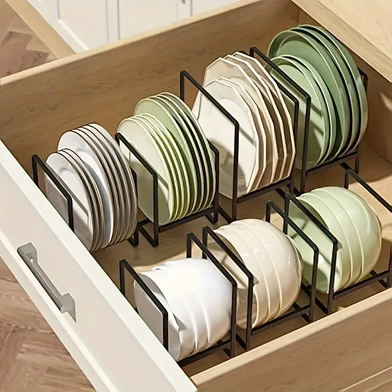 3pcs Heavy-Duty Metal Dish Rack - Space-Saving Vertical Kitchen Organizer Suita…
