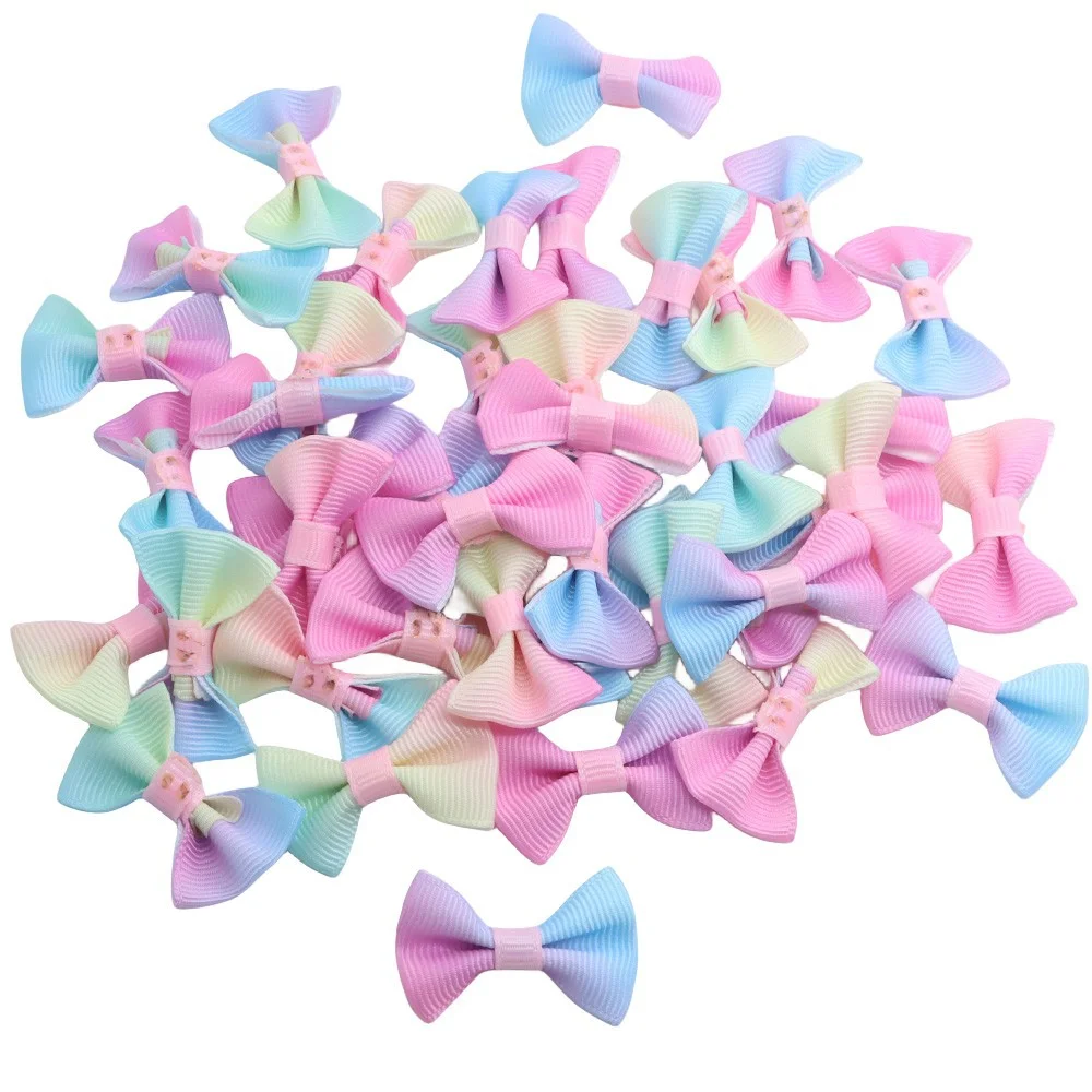 50 Pcs Approx 38mm Mini Small Organza Ribbon Bow Pet Bowknot Craft BOW DIY Bow Tie Wedding Decor Hair Accessories