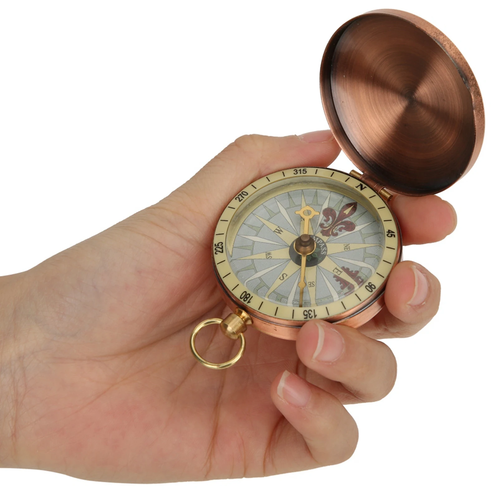 Portable Vintage Retro Metal Copper Cover Pocket Watch for Camping Hiking Boating Portable Vintage