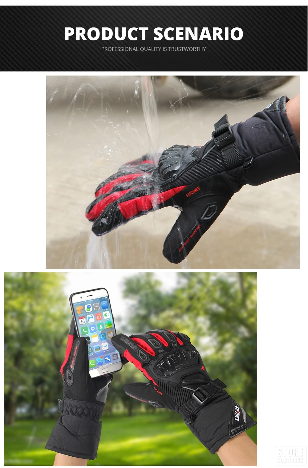 Motorrad Handschuhe Winddicht Wasserdicht Guantes Moto Männer Motorrad Reiten Handschuhe Touchscreen Moto Motocross Handschuhe Winter – Detail 3