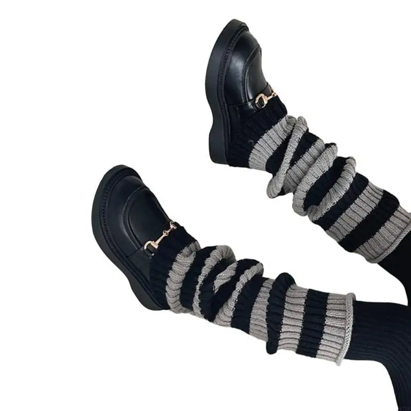 Image 5: Jambières tricotées 97BE, chaussettes tendance longueur moyenne, bas longs chauds à mode