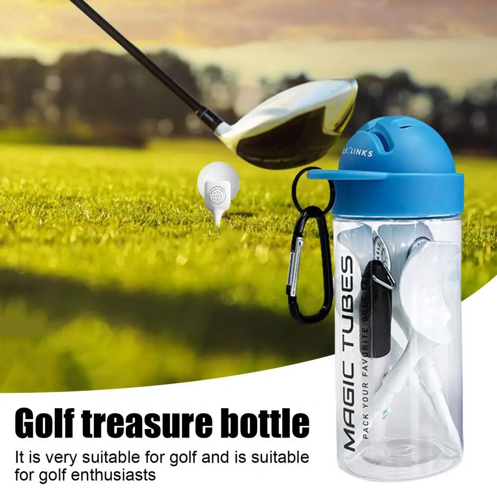 Golf Accessories With Bottle Plastic Golf Tees Ball Marker Storage Container Set With Carabiner For Golf Enthusiasts 골프 부속품 병