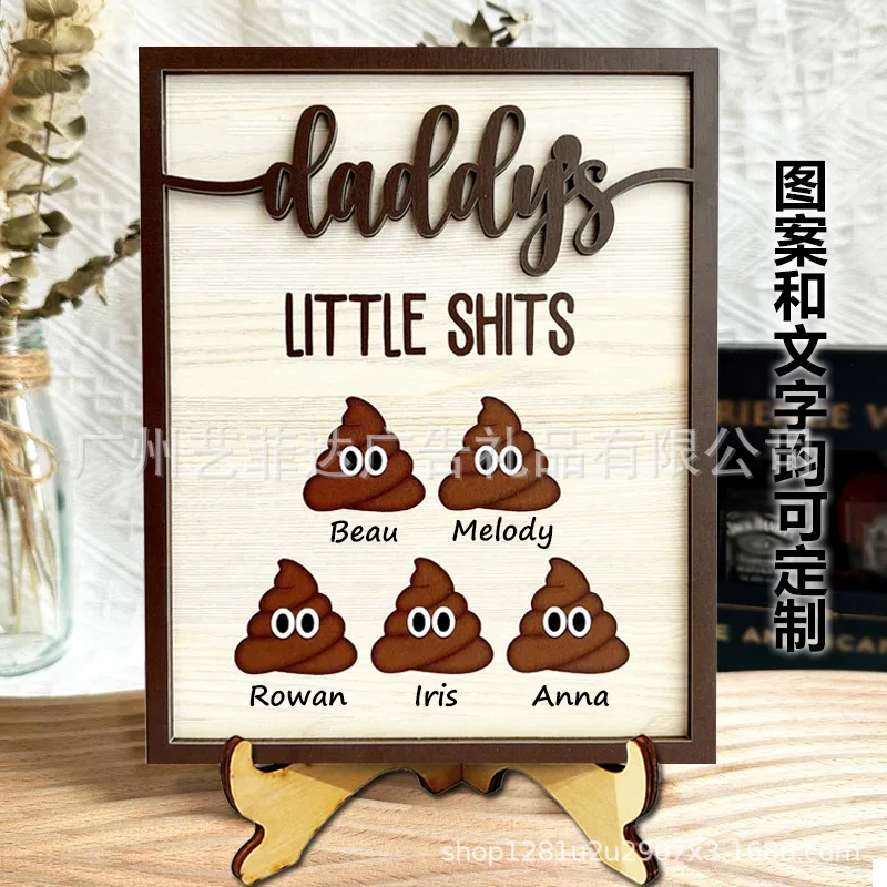 

Creative Father's Day Wooden Crafts Ornament Send Dad Wooden Photo Frame Souvenir Personalized Wooden Plate