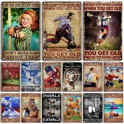 Artisian Fitness Metal Sign Archery Bowling Football Yoga Tin Plaque Sport Gym Decorative Poster Wall Decor Garage Bar Pub Club