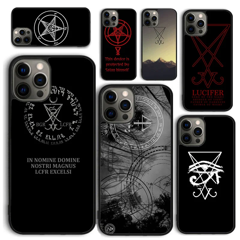 Sigil of Lucifer Phone Case for iPhone 16 15 14 12 13 mini PLUS X XS XR 11 PRO MAX Back Cover Fundas Shell