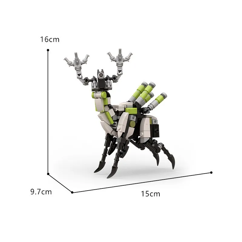 Jeu chaud série animale MOC Herbivore Mecha cerf modèle blocs de construction figurines d'action ornements assemblage jouets bricolage cadeaux de vacances