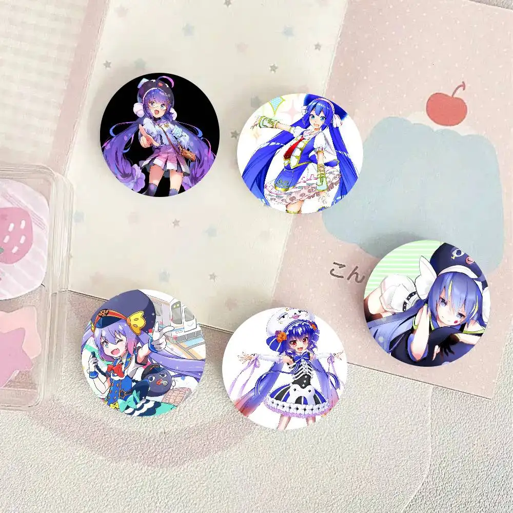 Virtual Singer O-Otomachi Una Cartoon Style Badge Brooches On Backpack Decoration Round Enamel Pins For Accessorys