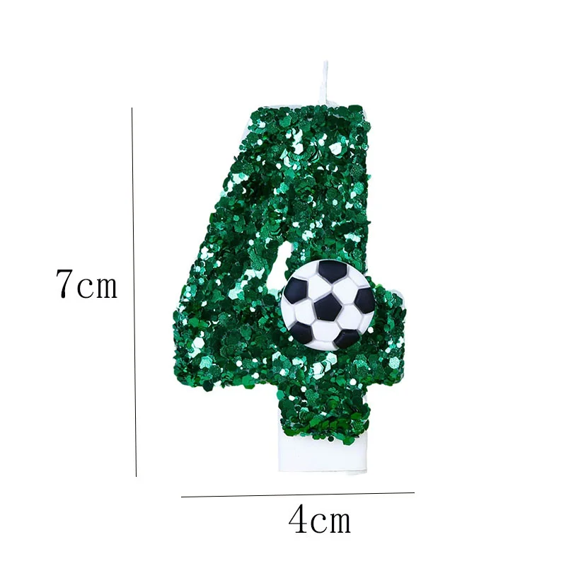 1PCS Number 0 1 2 3 4 5 6 7 8 9 Football Decoration Birthday Candle Boy Cake Things Candle Sparkles Children's Candles Surprises