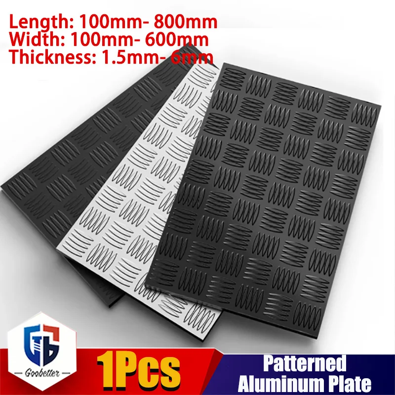 1Pc 1.5/2/2.5/3/3.5/4/5/6mm Aluminum Alloy Pattern Plate Anti-Slip Embossed Aluminum Plate High Hardness Corrosion Resistant