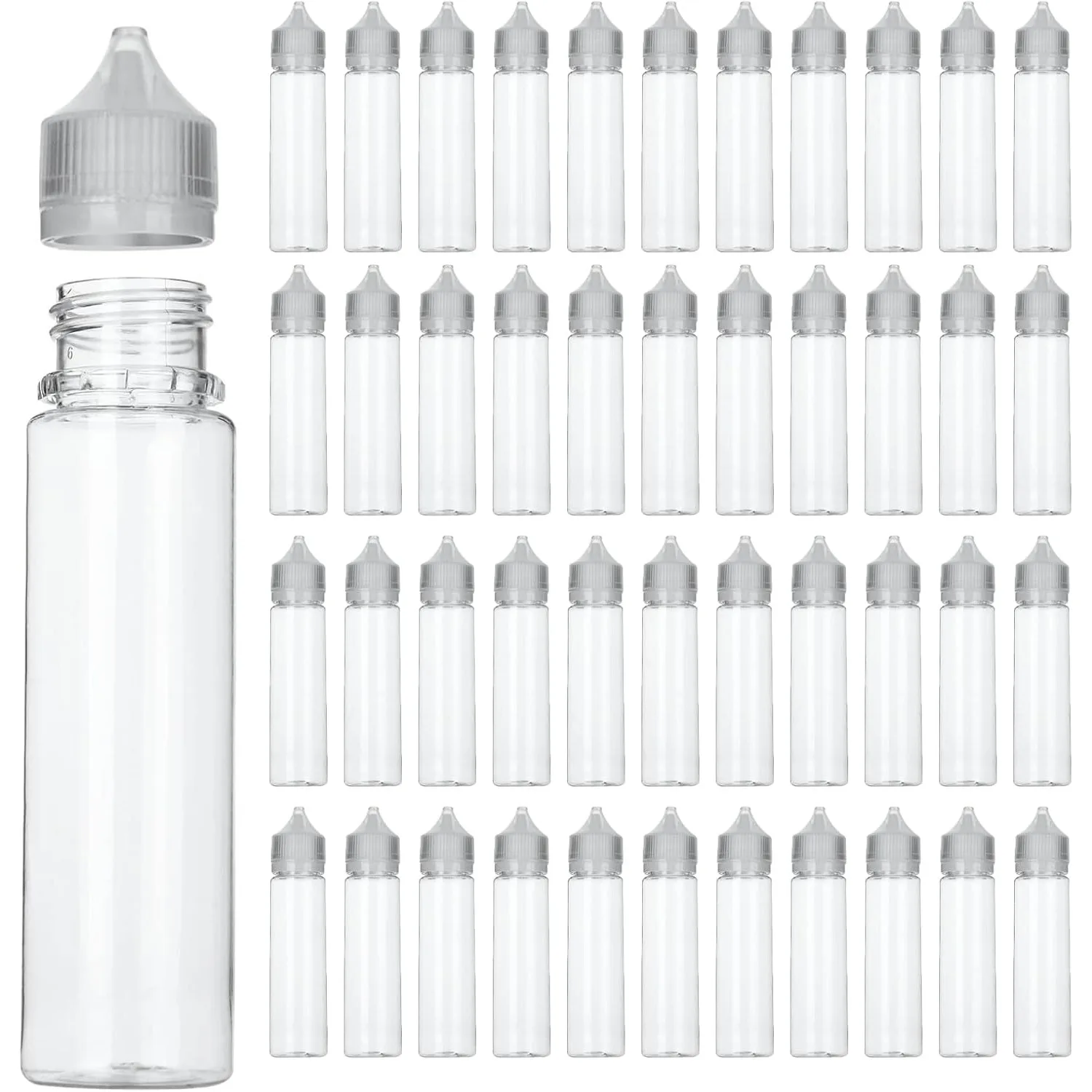 50 Stück 10ml-100ml leere Plastik-Tropfflaschen, Flüssigkeitsflaschen mit langer Spitze, Ölbehälter, tragbare Reise-Spenderflaschen – Detail 1