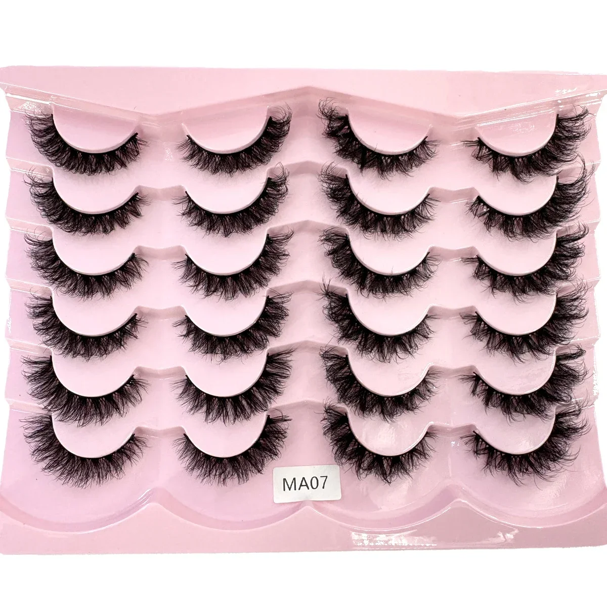 HBZGTLAD 12 Paar Wimpern, flauschige Nerzwimpern, 3D-Wimpern, flauschige Volumenwimpern, künstliche Wimpernverlängerung, Make-up