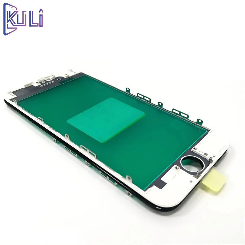 KULI For IPhone 6S 6 7 8 Plus Outer Glass+Frame Display Mobile Phone Broken Panel Parts Repair Replacement Screen Kit White Use