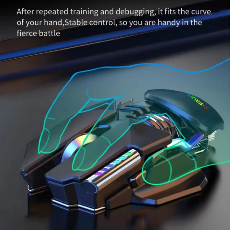 Yunguoguo M7 Mechanical Wired Gaming Mouse Rgb Backlit 12800dpi Usb Macro Programming Adjustable Retractable For Pc Gaming Use