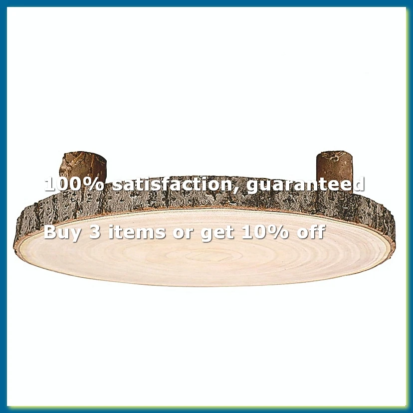 11 Inch Wood Cake Stand, Round Wooden Cupcake Pedestal, Paulownia Wood Slice with Legs, Rustic Cake Holder Wooden-AD33