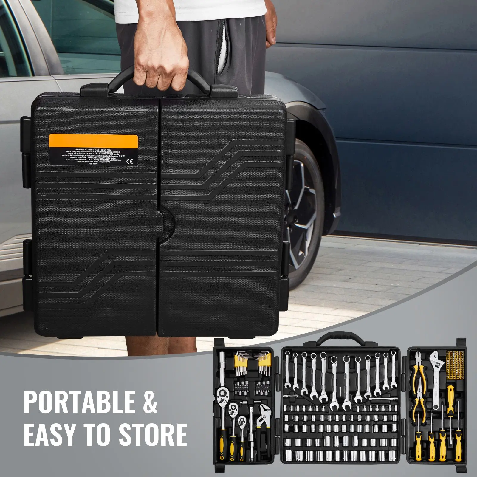 207-Piece Mechanics Tool Set, 1/4