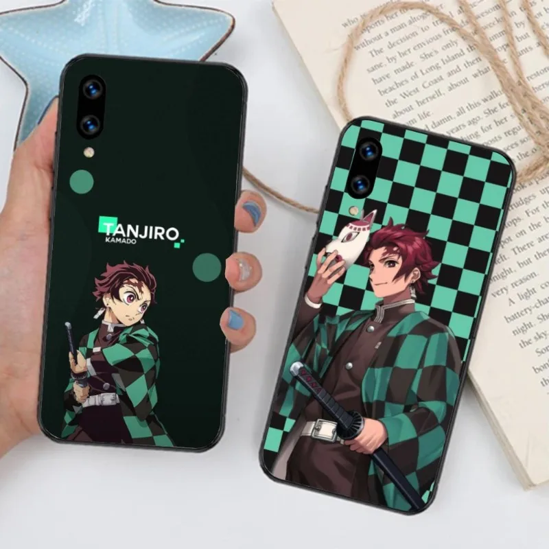 Demon Slayer Tanjiro Phone Case for Huawei Mate 40 30 20 10 Pro Lite Nova 9 8 5T Y7p Y7 Black Soft Phone Cover Funda