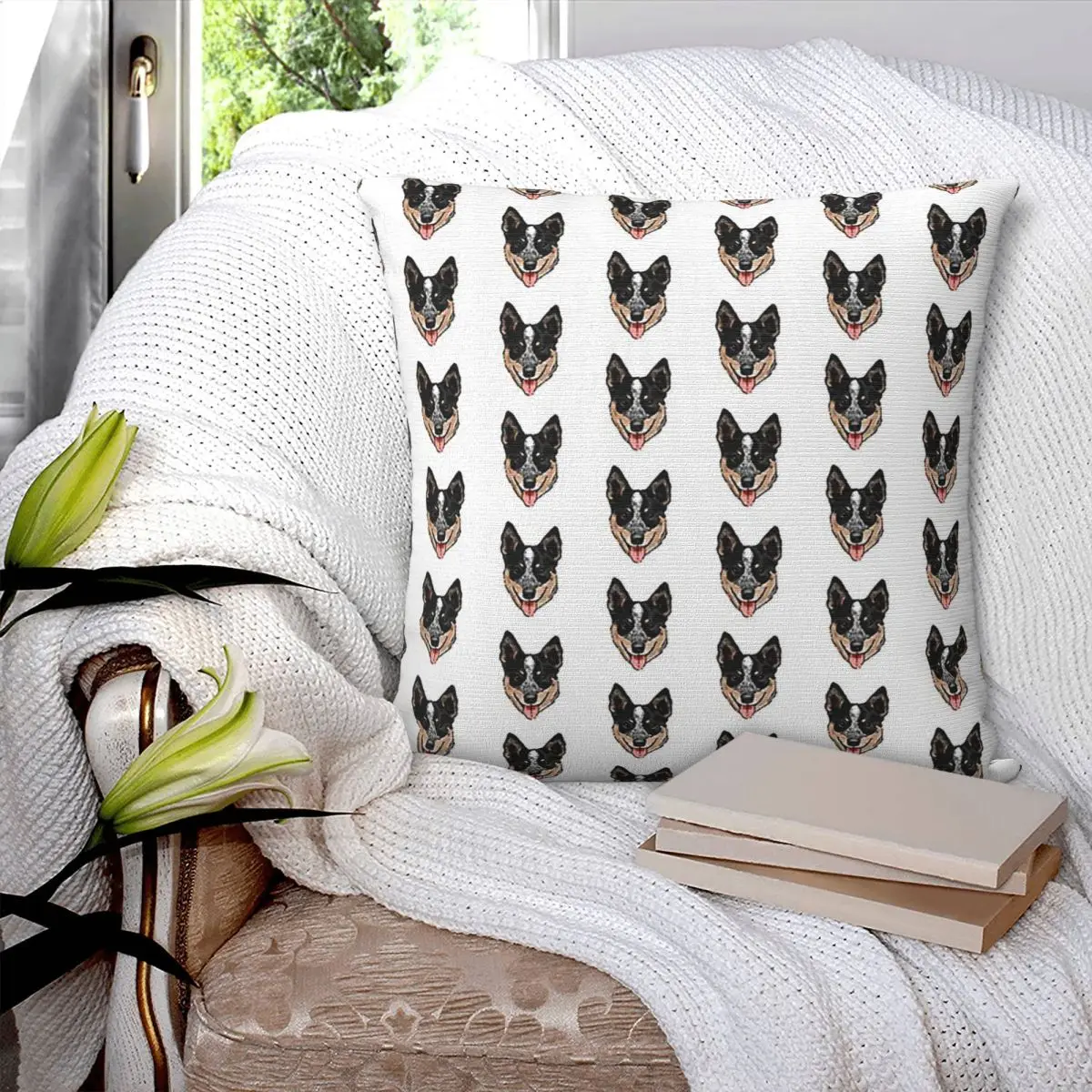 Australian Cattle Dog Lover, Blue Heeler Love Square Pillowcase Pillow Cover Cushion Comfort Throw Pillow for Home Sofa