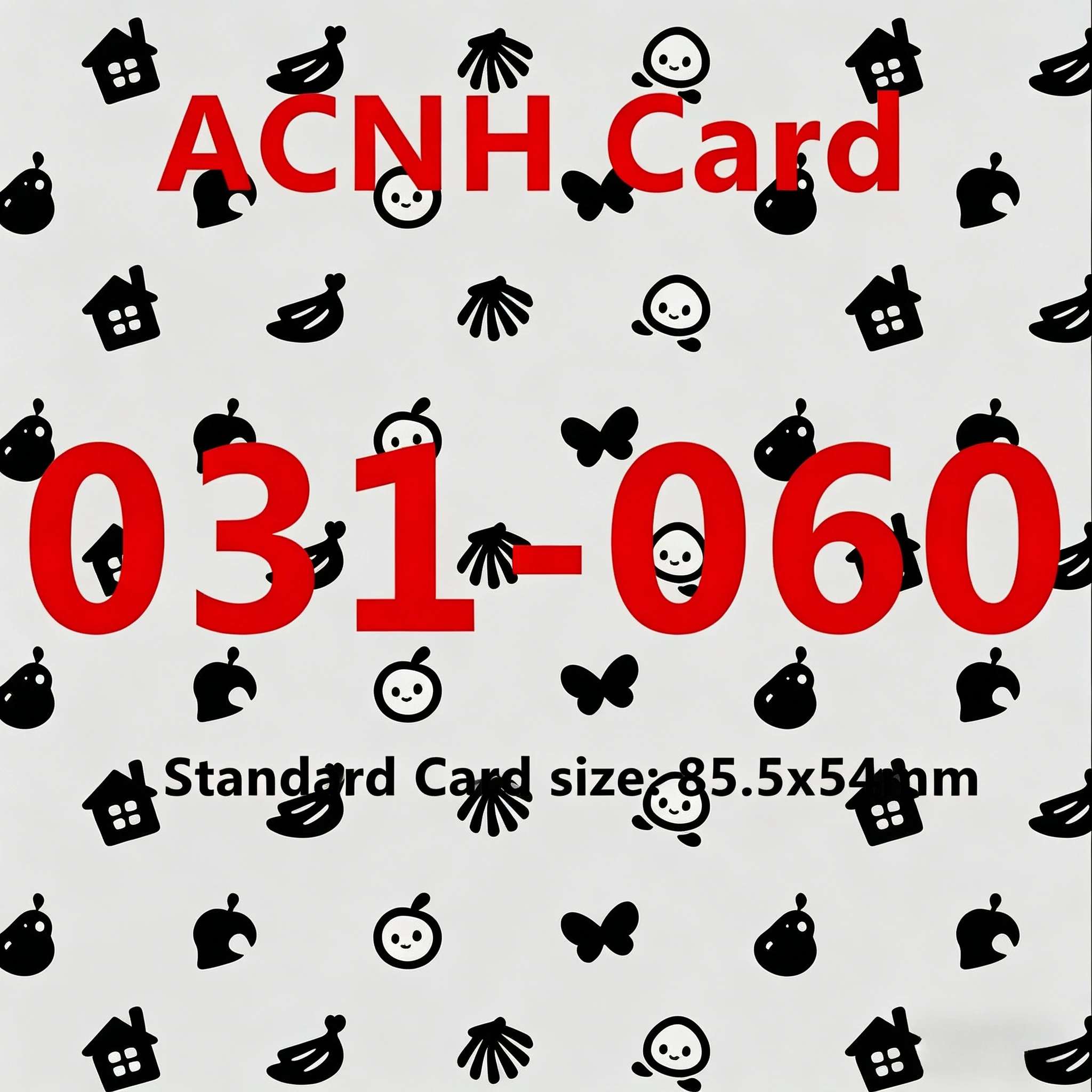 ACNH Card NFC Interactive Game Cards 031-060 Fine Craft Stable Performance Easy To Carry for Travel and Home 85.5x54mm