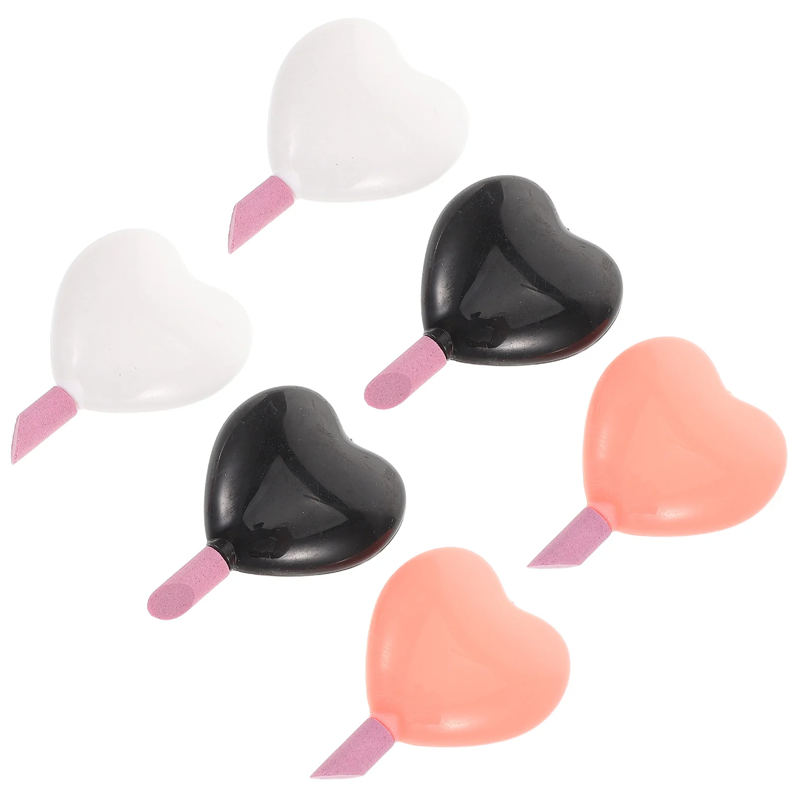 6 قطعة على شكل قلب أداة العناية بالأظافر مجموعة وردي أبيض أسود مادة متينة المحمولة مانيكير مزيل طلاء الأظافر مانيكير الخفاف حجر القلم