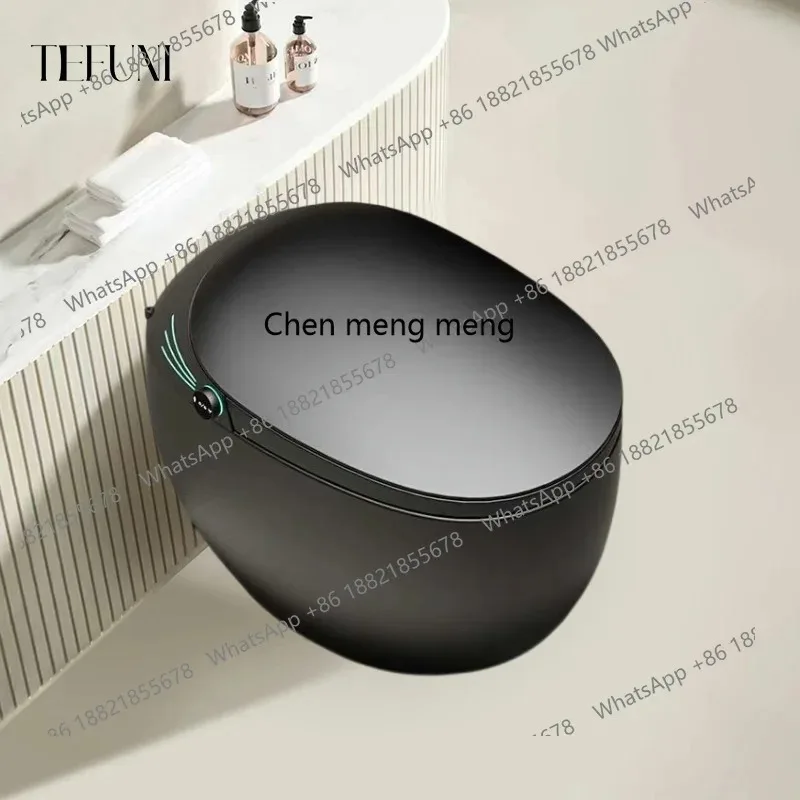 Bathroom, Cream Wind Color Fully Automatic Integrated Smart Toilet No Water Pressure Limit Foam Shield