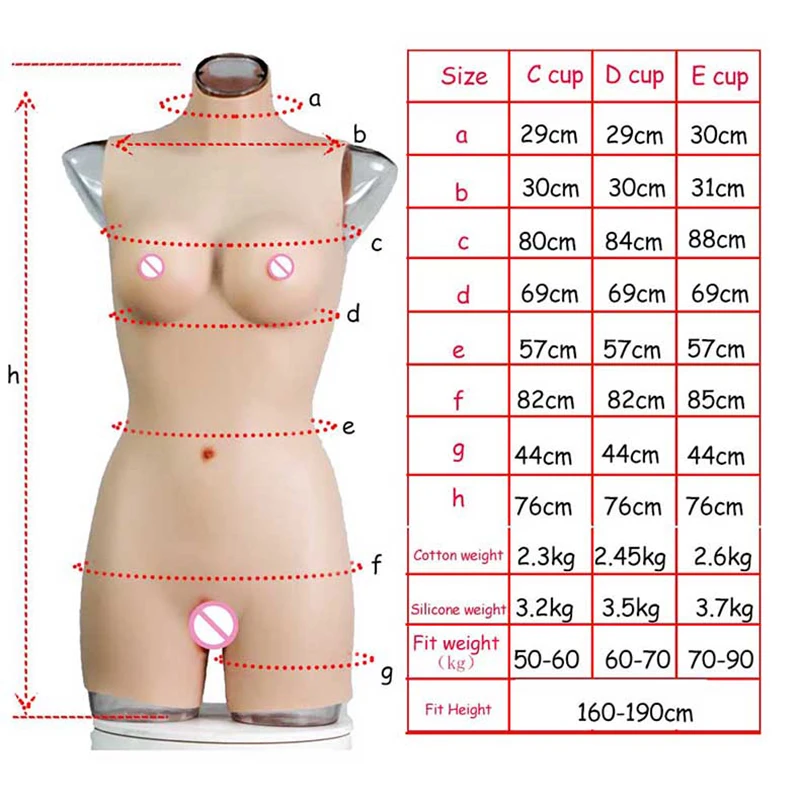 Silicone Fake Vagina Insertable Bodysuit With Big Breast Forms Male to Female Realistic Boobs For Cosplay Drag Queen Transgender