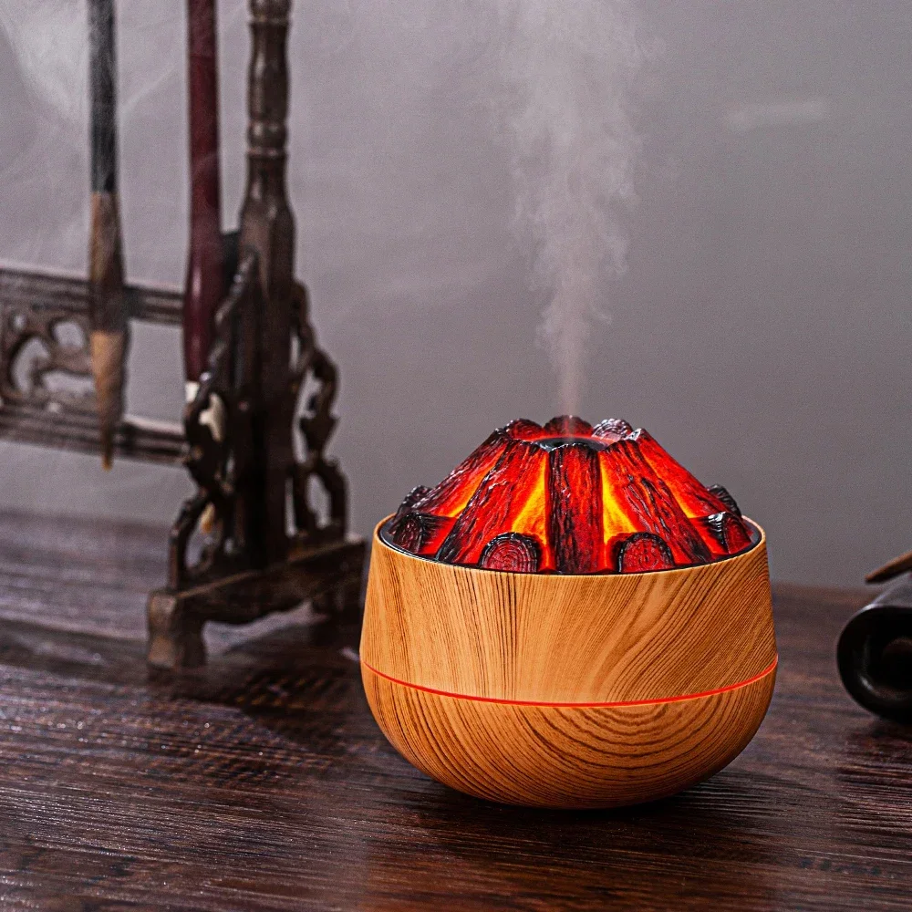 

Mini Diffuser with Night Light for Home 2024 New 300ML Artificial Charcoal Fire Air Humidifier Aroma Diffuser Mist Sprayer