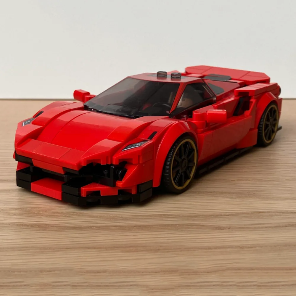 PolaDeer MOC Champion DIY 488 Pista City Garage Mobil Sport Blok Bangunan Model Perakitan Mainan Bata Hadiah Ulang Tahun Anak-anak