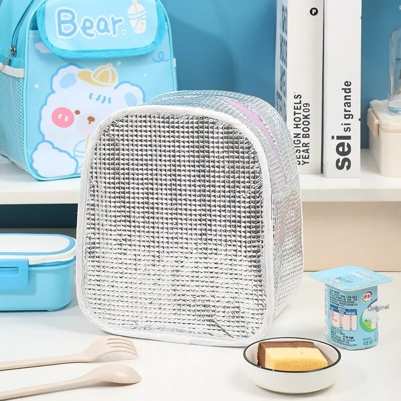 New Creative Student Dining Bag Heated Lunch Box Lightweight Bag Clam Shell Handbag Large Capacity Cute Cartoon Tote Bag