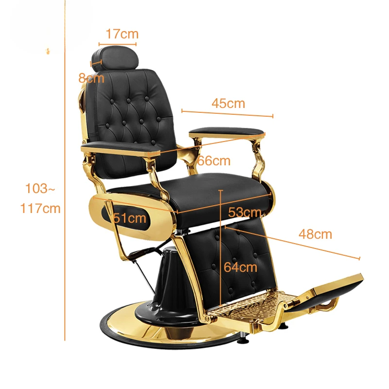 Salon Furniture Folding Classic Haircut Stying Reclining Barber Chair Vintage