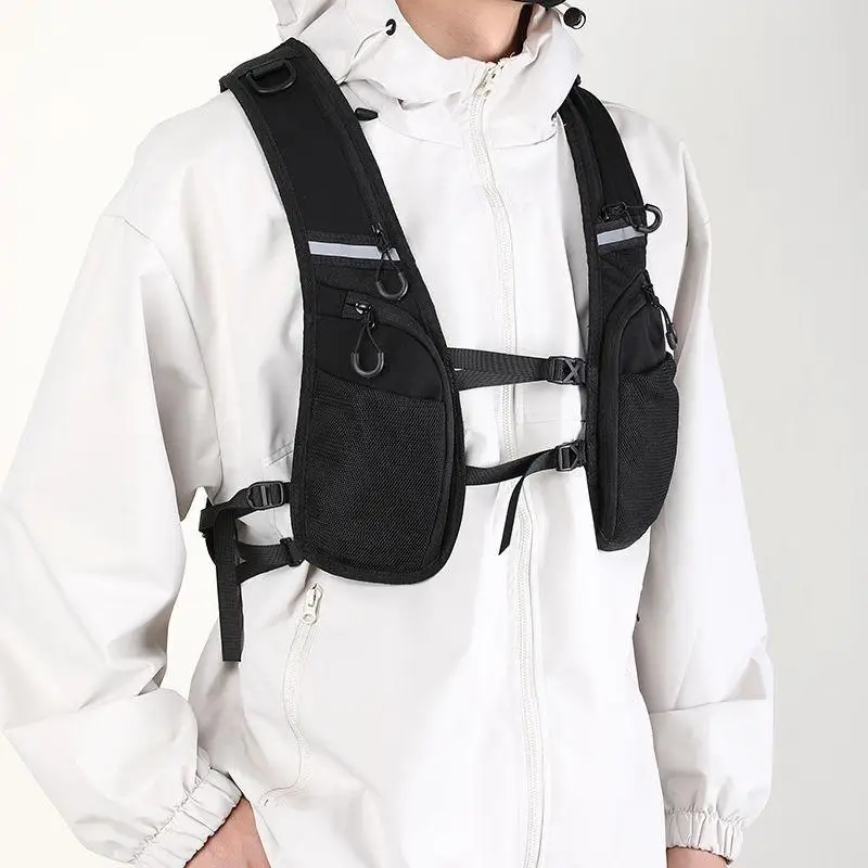 Lightweight Running Vest Backpack Breathable Multi Pockets Reflective Strips for Marathon Hiking Camping Unisex