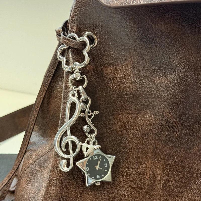 Original Stern Herz Taschenuhr Kette Schlüsselanhänger Design Steampunk Uhr Vintage Halskette Anhänger Schmuck Uhr Männer Frauen Geschenk