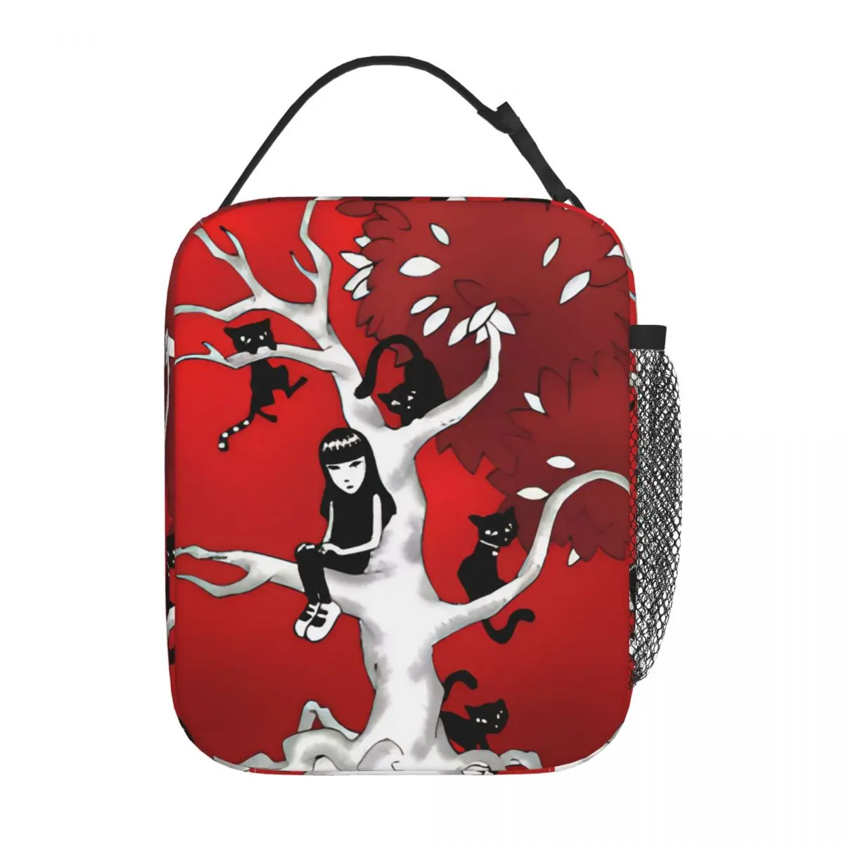 E-Emily The Strange Tree Insulated Lunch Bags Portable Reusable Cooler Bag Tote Lunch Box College Picnic Food Bag