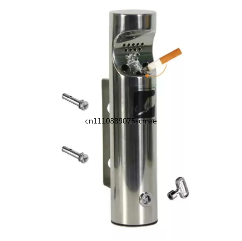 Wall Mounted Patio Public Cigarette Ash Tray Stainless Steel Outdoor Ashtray Waterproof Save Space Public for Mall Hotel