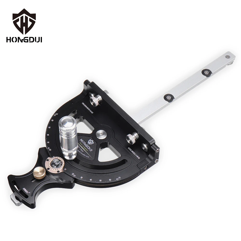 HONGDUI HD-TB01 Precision Miter Gauge 0-70 Degree Woodworking Table Saw Push Handle 70 Angles Assembly Angle Ruler with Quick 0°