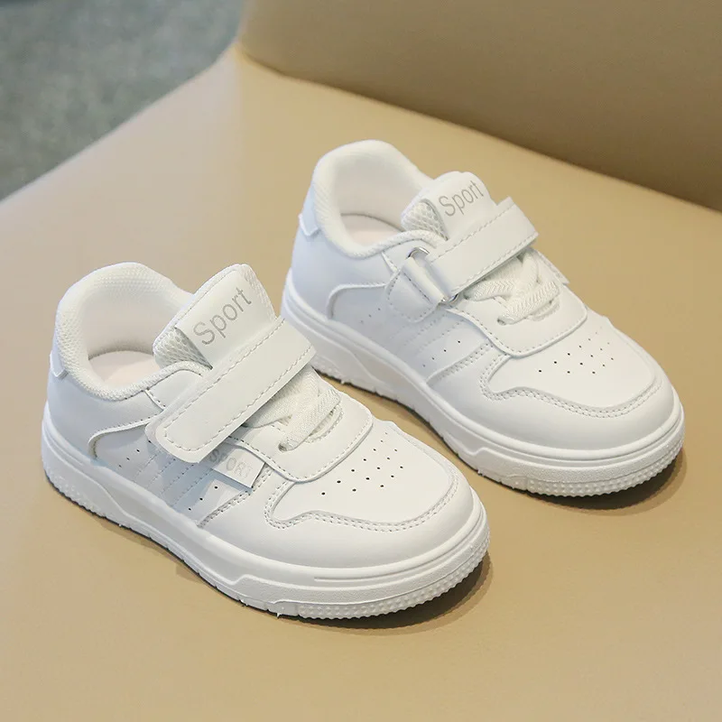 Children's white shoes2024Spring and Autumn New Boys 'And Girls' Sneakers Breathable Casual Skateboard Shoes Soft-Soled Baby Sho