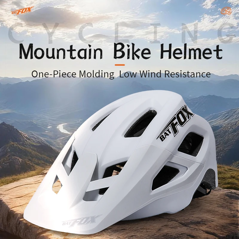 

BATFOX 2025 шлем для горного велосипеда, интегрированный формовочный мужской и женский велосипедный шлем, защитные шапки для спорта на открытом воздухе MA057, размер 51-55 см