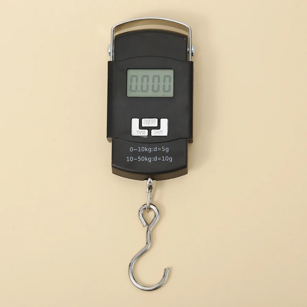50kg Digital Pocket Luggage Scale Hook Weight Mini Hanging Scale Portable ABS Hanging Weighting Fishing Hook Balance Food Scale