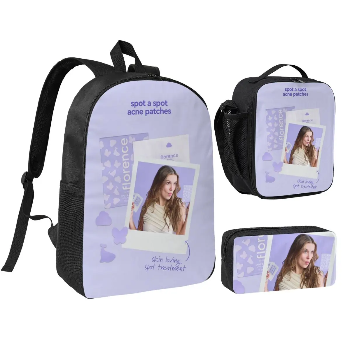 

Florence By Mills Backpack Student Boys Girls BookBag School Bag Computer Shoulder Bags 3ps Insulated Lunch Bag Pencil Case