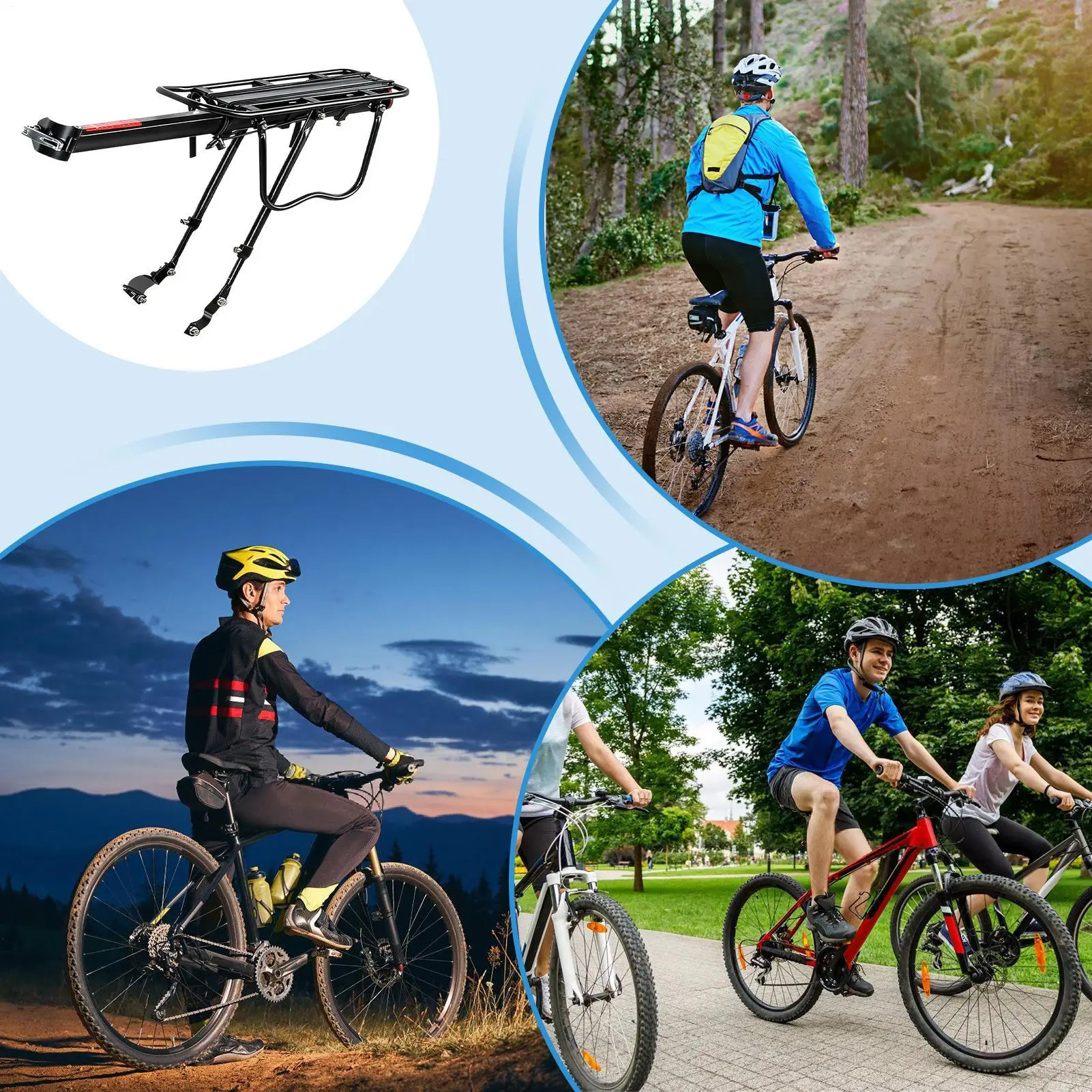 

Bike Cargo Rack Extendable Aluminum Alloy 25kg Load Universal Bike Rack Luggage Pannier For Road Mountain City Cycling Cargo