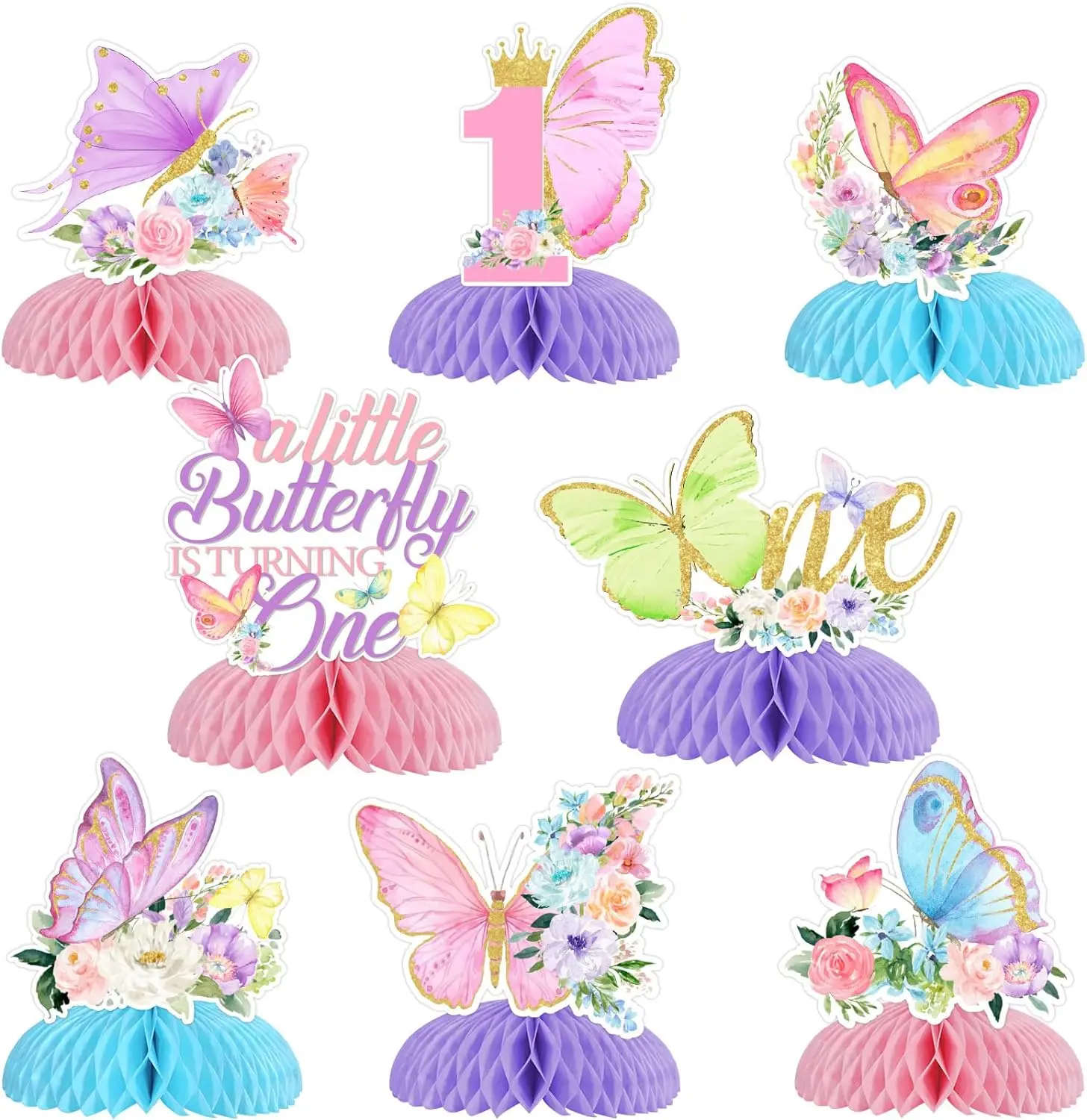 

Butterfly Centerpieces for 1st Birthday, Honeycomb TableDecor, Our Little Butterfly is Turning One Birthday Party Supply