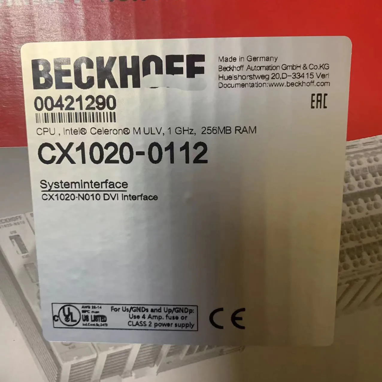 CX1020-0112 Модуль ПЛК для BECKHOFF CX1020-0112