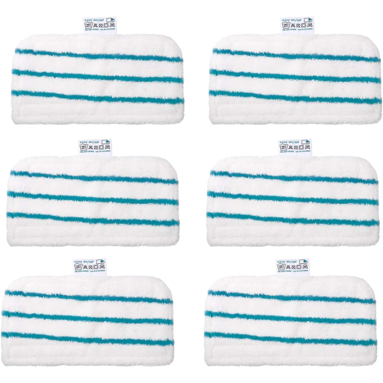 6 Pack Washable Mop Pads Replacements Compatible with  Steam Mop (compares to SMP20). Fits  1600 Series, HSMC1300FX HSMC1321 HSM